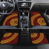 Tonga High School Car Mats THS Anniversary Ngatu Motif LT7 Set 4pcs Maroon - Polynesian Pride