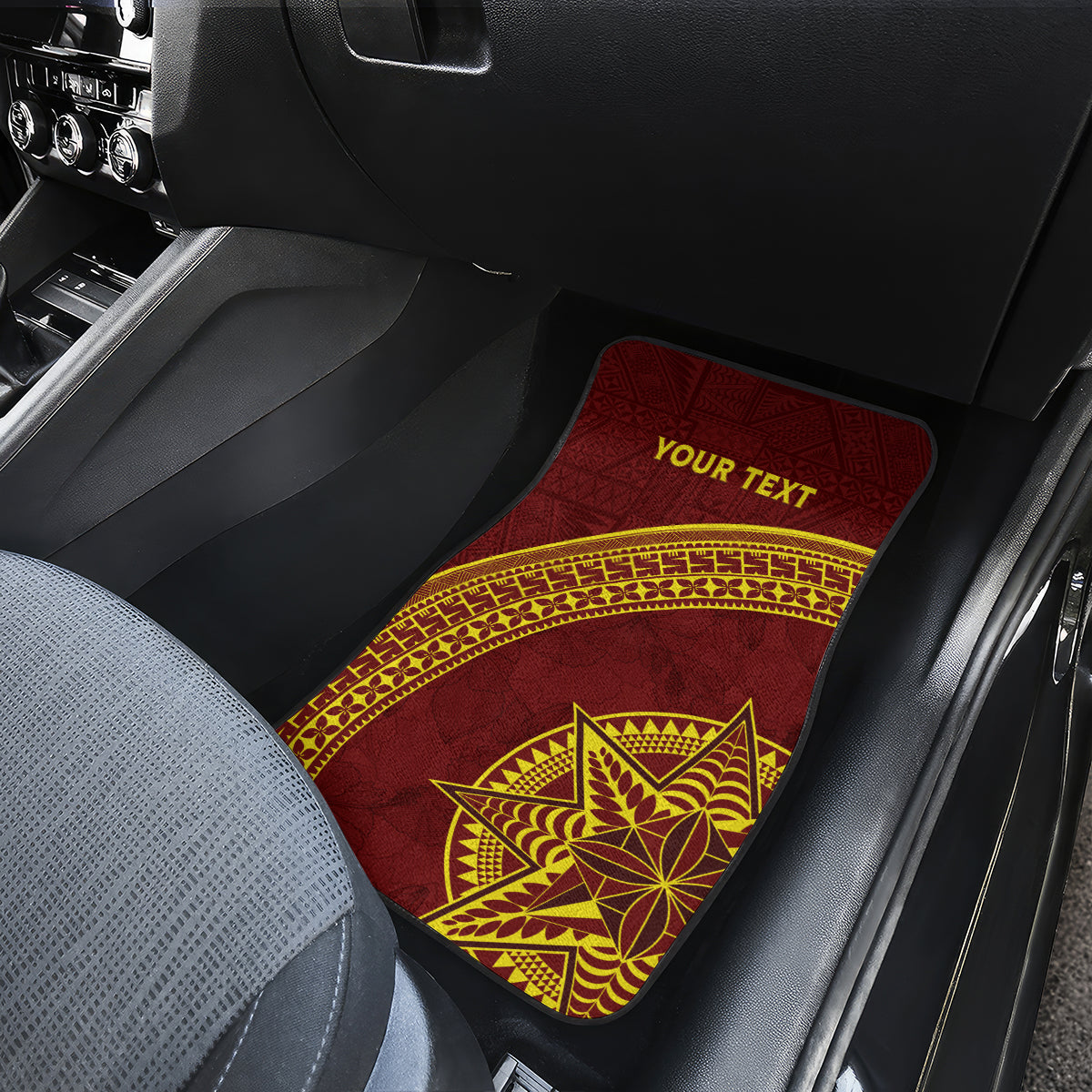 Tonga High School Car Mats THS Anniversary Ngatu Motif LT7 - Polynesian Pride