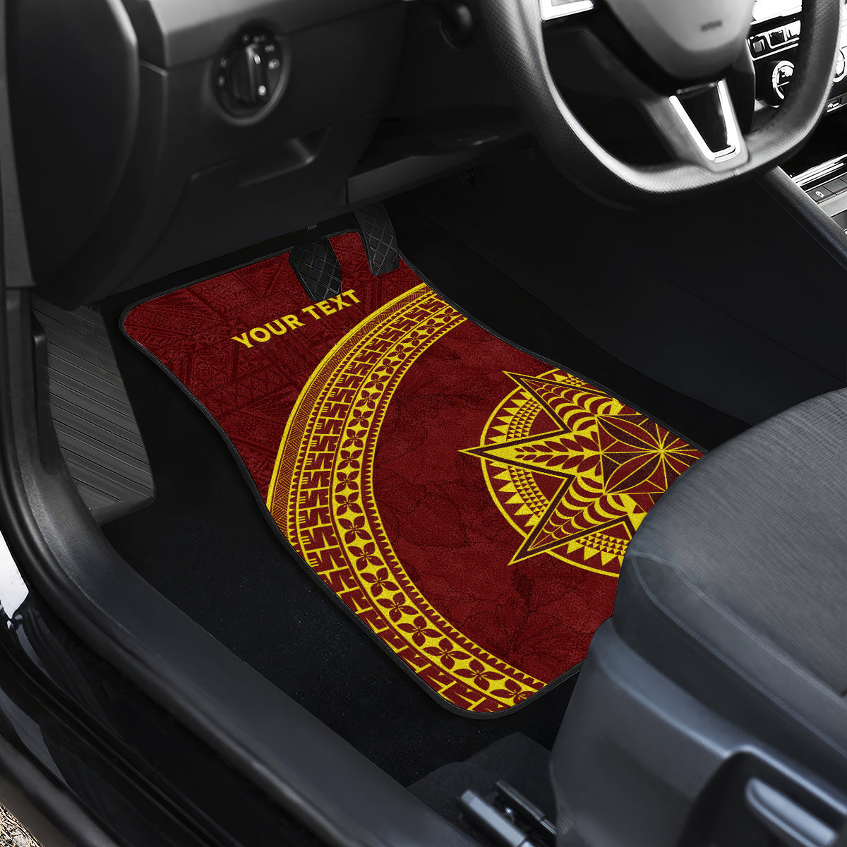 Tonga High School Car Mats THS Anniversary Ngatu Motif LT7 - Polynesian Pride