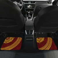 Tonga High School Car Mats THS Anniversary Ngatu Motif LT7 Set 2pcs - Back Maroon - Polynesian Pride