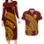 Tonga High School Couples Matching Long Sleeve Bodycon Dress and Hawaiian Shirt THS Anniversary Ngatu Motif