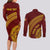 Tonga High School Couples Matching Long Sleeve Bodycon Dress and Long Sleeve Button Shirt THS Anniversary Ngatu Motif