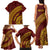 Tonga High School Family Matching Tank Maxi Dress and Hawaiian Shirt THS Anniversary Ngatu Motif