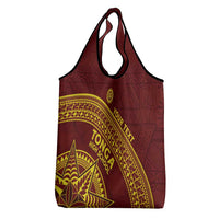 Tonga High School Grocery Bag THS Anniversary Ngatu Motif LT7 - Polynesian Pride