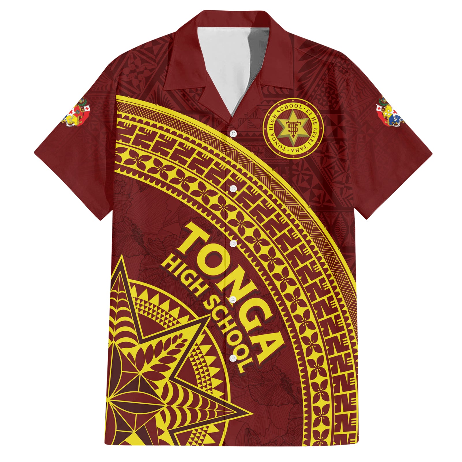 Tonga High School Hawaiian Shirt THS Anniversary Ngatu Motif