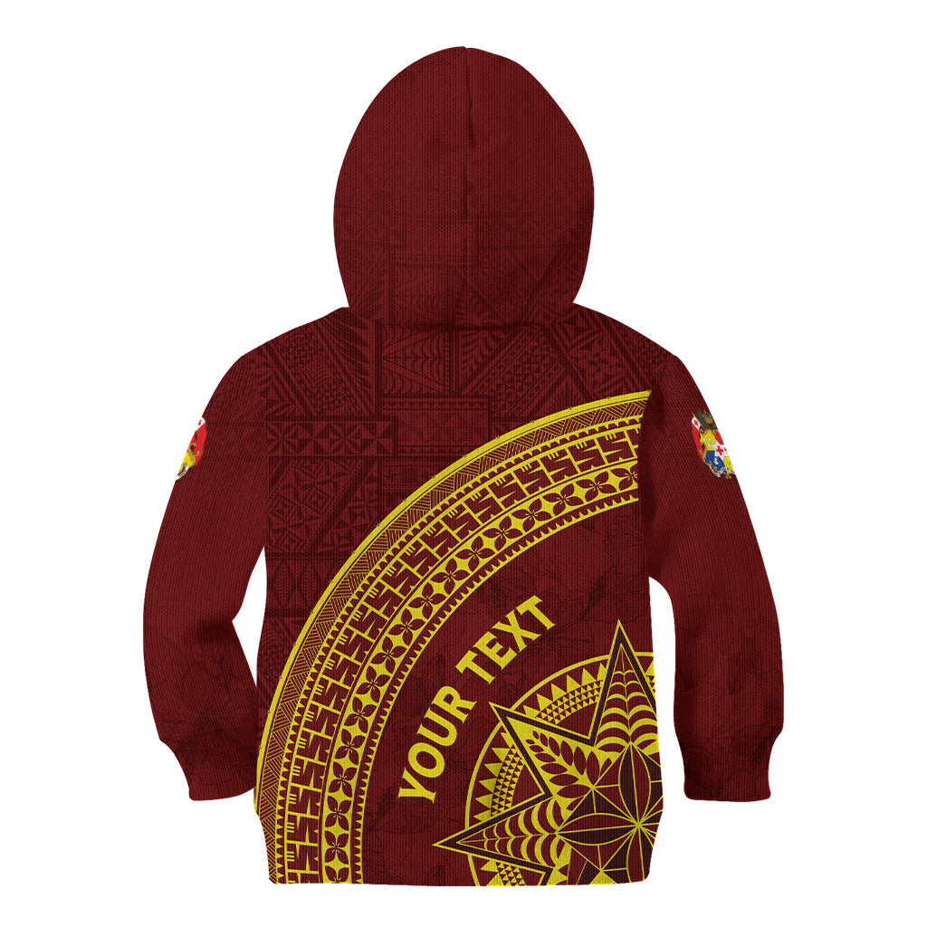 Tonga High School Kid Hoodie THS Anniversary Ngatu Motif LT7 - Polynesian Pride