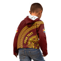 Tonga High School Kid Hoodie THS Anniversary Ngatu Motif LT7 - Polynesian Pride
