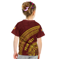 Tonga High School Kid T Shirt THS Anniversary Ngatu Motif LT7 - Polynesian Pride
