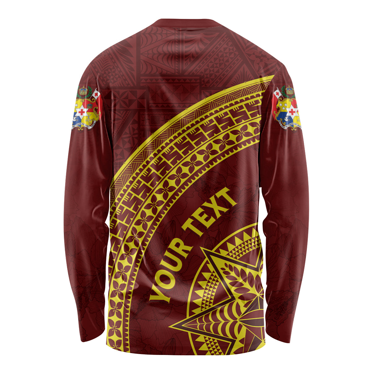 Tonga High School Long Sleeve Shirt THS Anniversary Ngatu Motif LT7 - Polynesian Pride