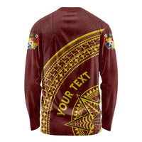 Tonga High School Long Sleeve Shirt THS Anniversary Ngatu Motif LT7 - Polynesian Pride