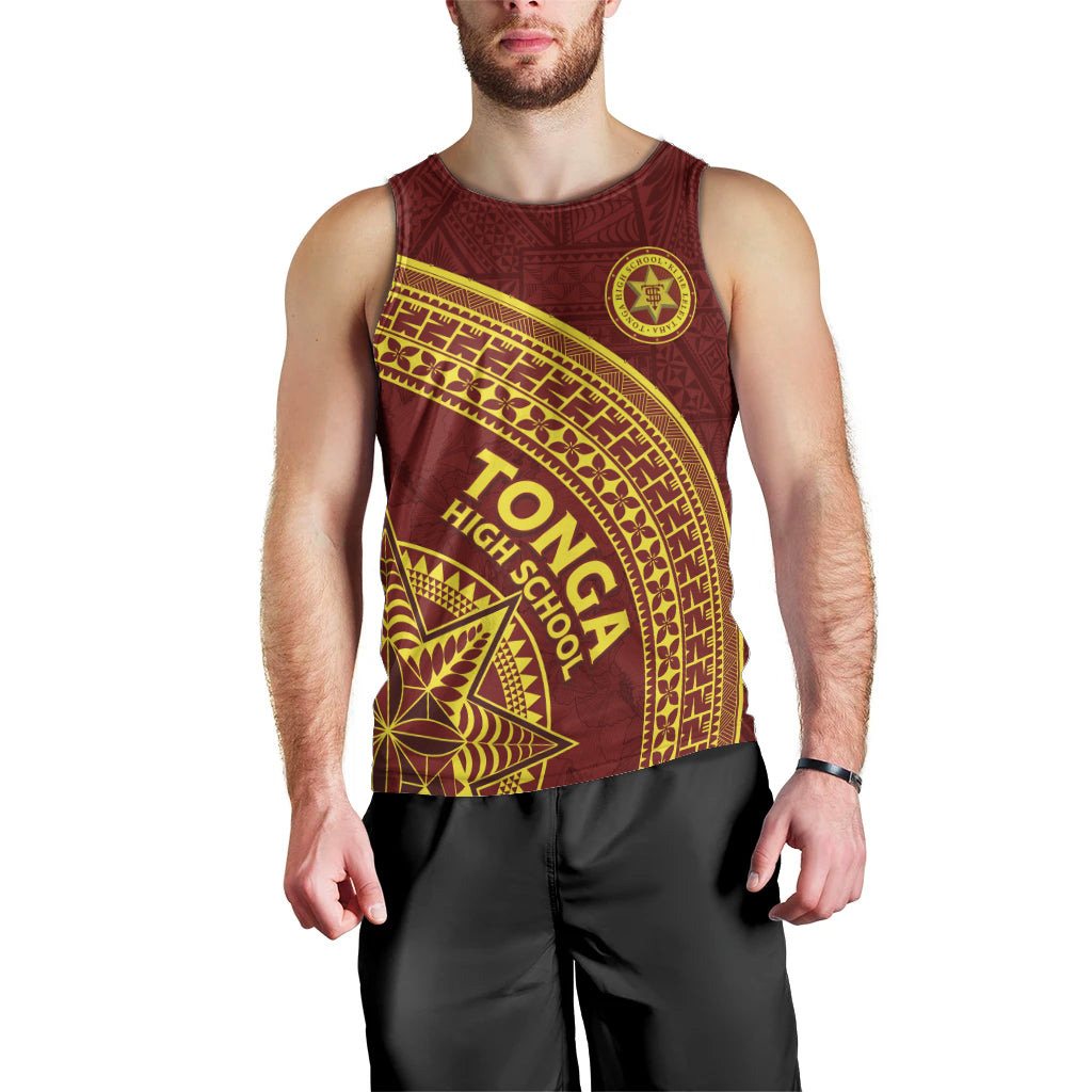Tonga High School Men Tank Top THS Anniversary Ngatu Motif LT7 - Polynesian Pride