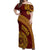 Tonga High School Off Shoulder Maxi Dress THS Anniversary Ngatu Motif