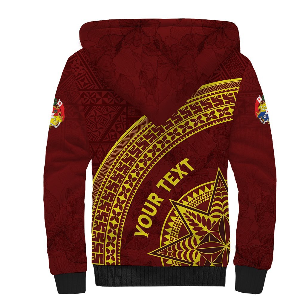 Tonga High School Sherpa Hoodie THS Anniversary Ngatu Motif LT7 - Polynesian Pride