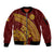 Tonga High School Sleeve Zip Bomber Jacket THS Anniversary Ngatu Motif