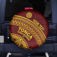 Tonga High School Spare Tire Cover THS Anniversary Ngatu Motif LT7 - Polynesian Pride