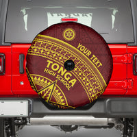 Tonga High School Spare Tire Cover THS Anniversary Ngatu Motif LT7 - Polynesian Pride