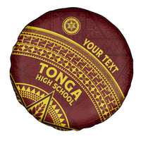 Tonga High School Spare Tire Cover THS Anniversary Ngatu Motif LT7 - Polynesian Pride