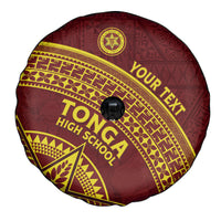 Tonga High School Spare Tire Cover THS Anniversary Ngatu Motif LT7 - Polynesian Pride