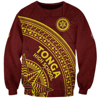 Tonga High School Sweatshirt THS Anniversary Ngatu Motif LT7 Unisex Maroon - Polynesian Pride