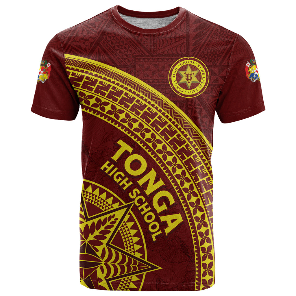 Tonga High School T Shirt THS Anniversary Ngatu Motif