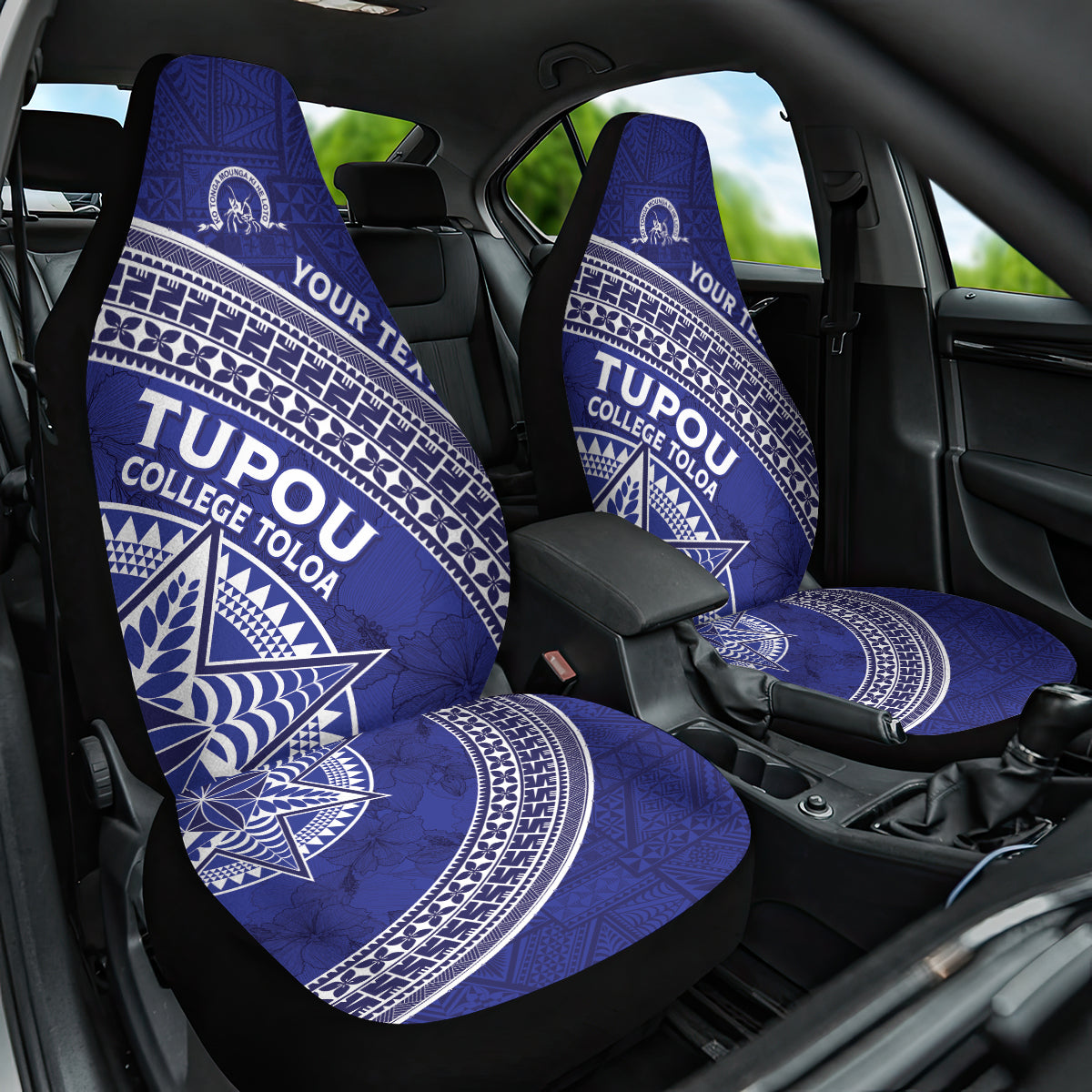 Tupou College Toloa Car Seat Cover Ngatu Tapa Mix Style