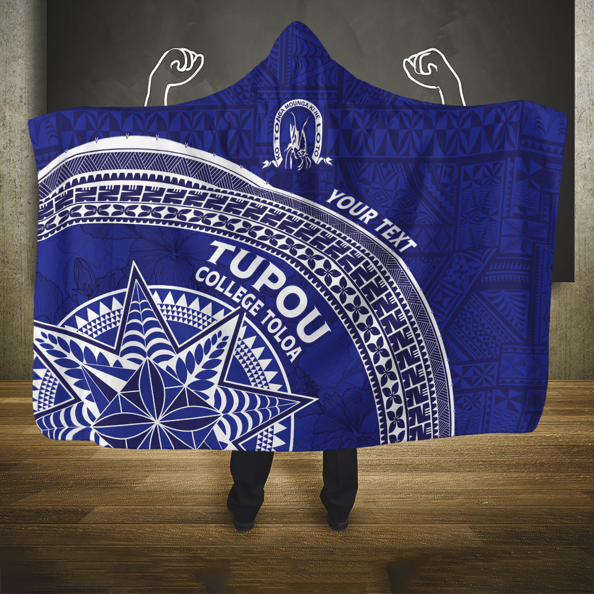 Tupou College Toloa Hooded Blanket Ngatu Tapa Mix Style