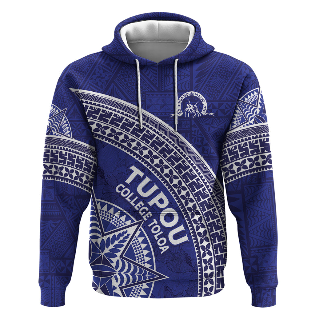 Tupou College Toloa Hoodie Ngatu Tapa Mix Style LT7 Pullover Hoodie Blue - Polynesian Pride