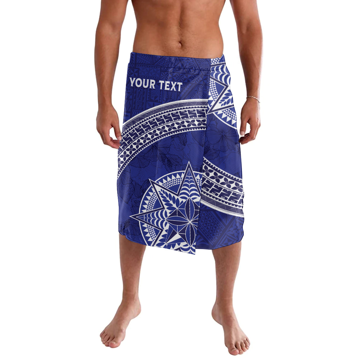 Tupou College Toloa Lavalava Ngatu Tapa Mix Style LT7 Blue - Polynesian Pride