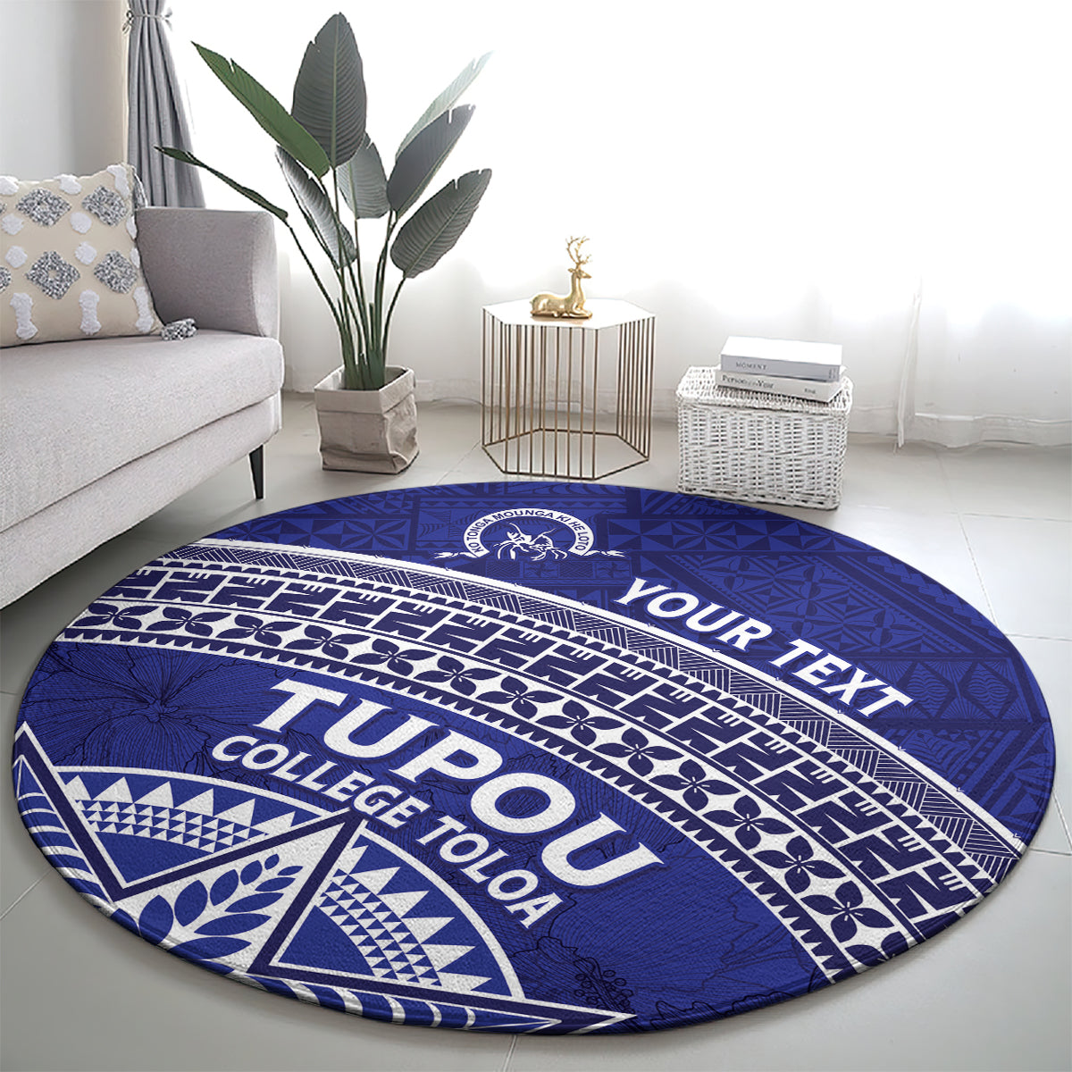 Tupou College Toloa Round Carpet Ngatu Tapa Mix Style LT7 - Polynesian Pride