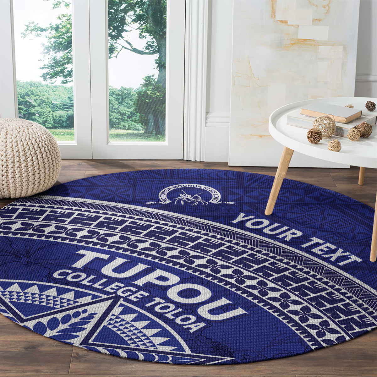 Tupou College Toloa Round Carpet Ngatu Tapa Mix Style LT7 - Polynesian Pride