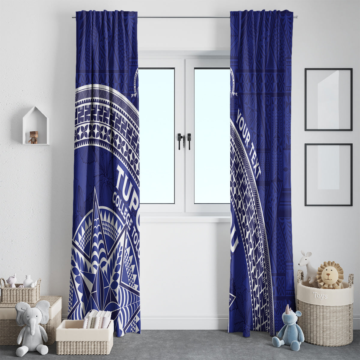 Tupou College Toloa Window Curtain Ngatu Tapa Mix Style LT7 - Polynesian Pride
