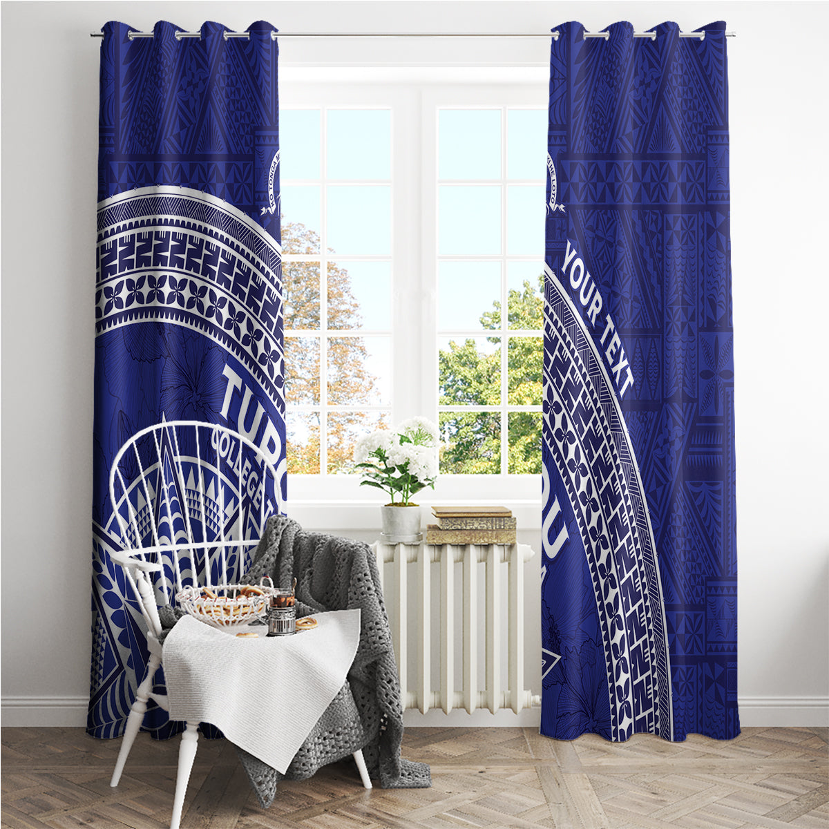 Tupou College Toloa Window Curtain Ngatu Tapa Mix Style LT7 - Polynesian Pride