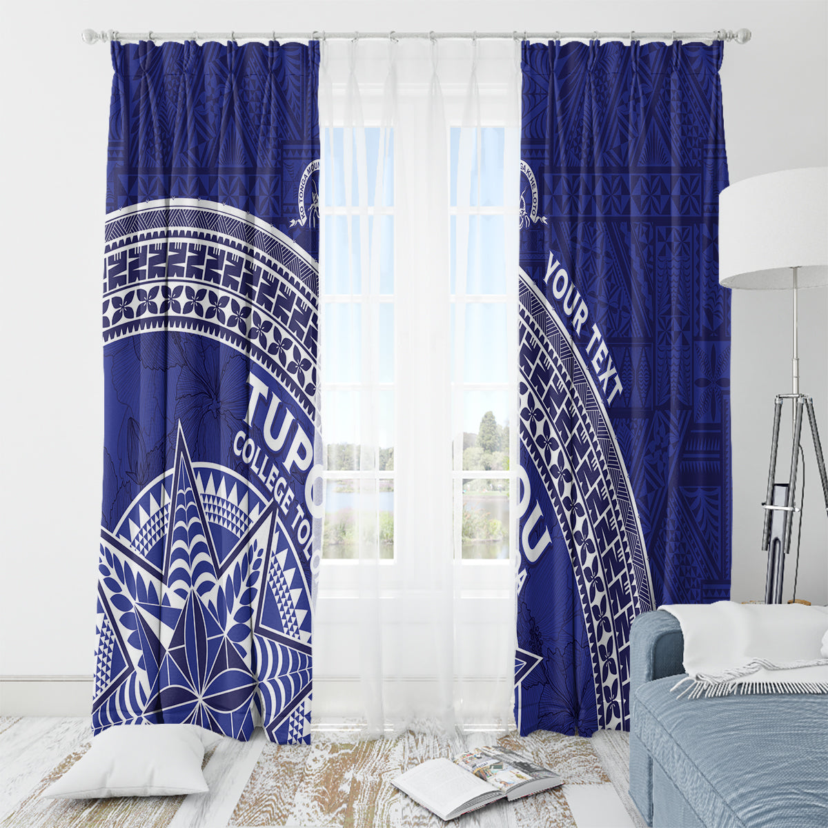 Tupou College Toloa Window Curtain Ngatu Tapa Mix Style LT7 - Polynesian Pride