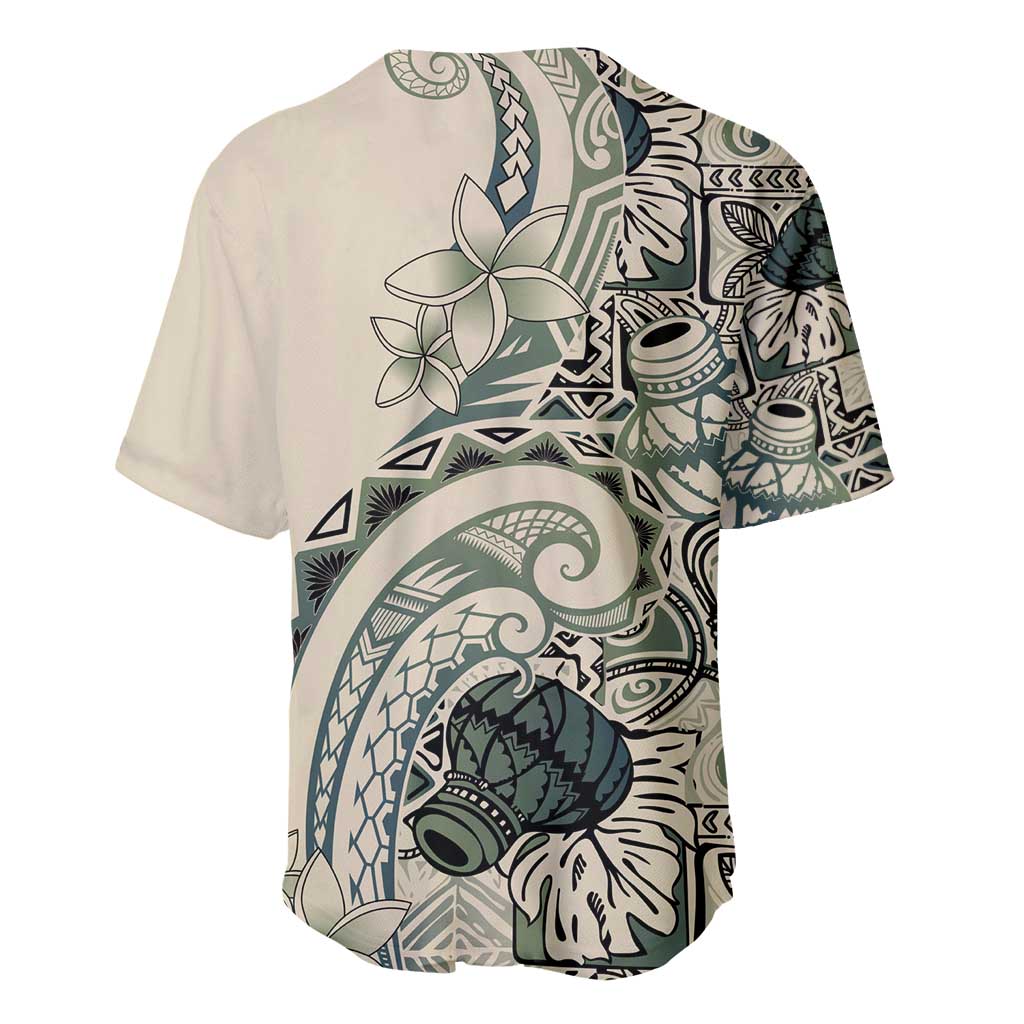 Aloha Hawaii Tapa Baseball Jersey Summer Green Hawaiian Ipu LT7 - Polynesian Pride