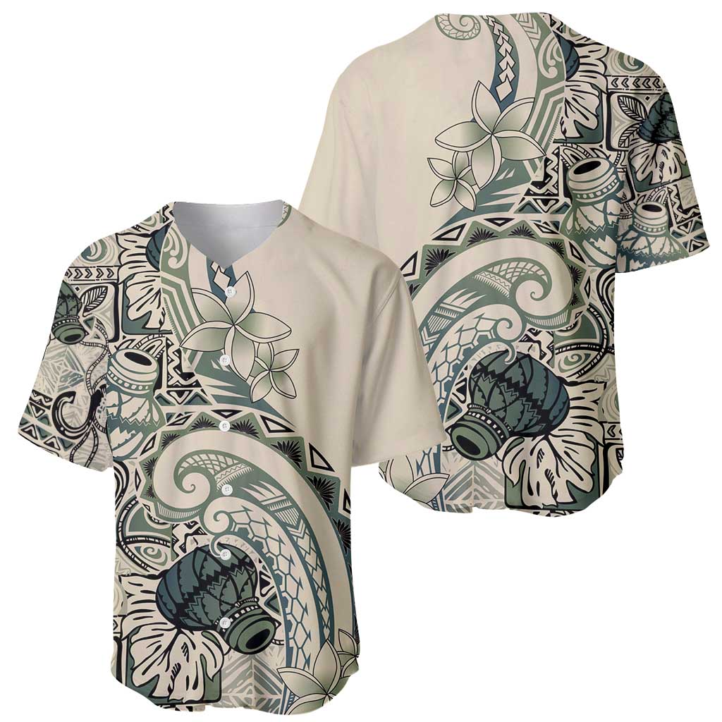 Aloha Hawaii Tapa Baseball Jersey Summer Green Hawaiian Ipu LT7 - Polynesian Pride
