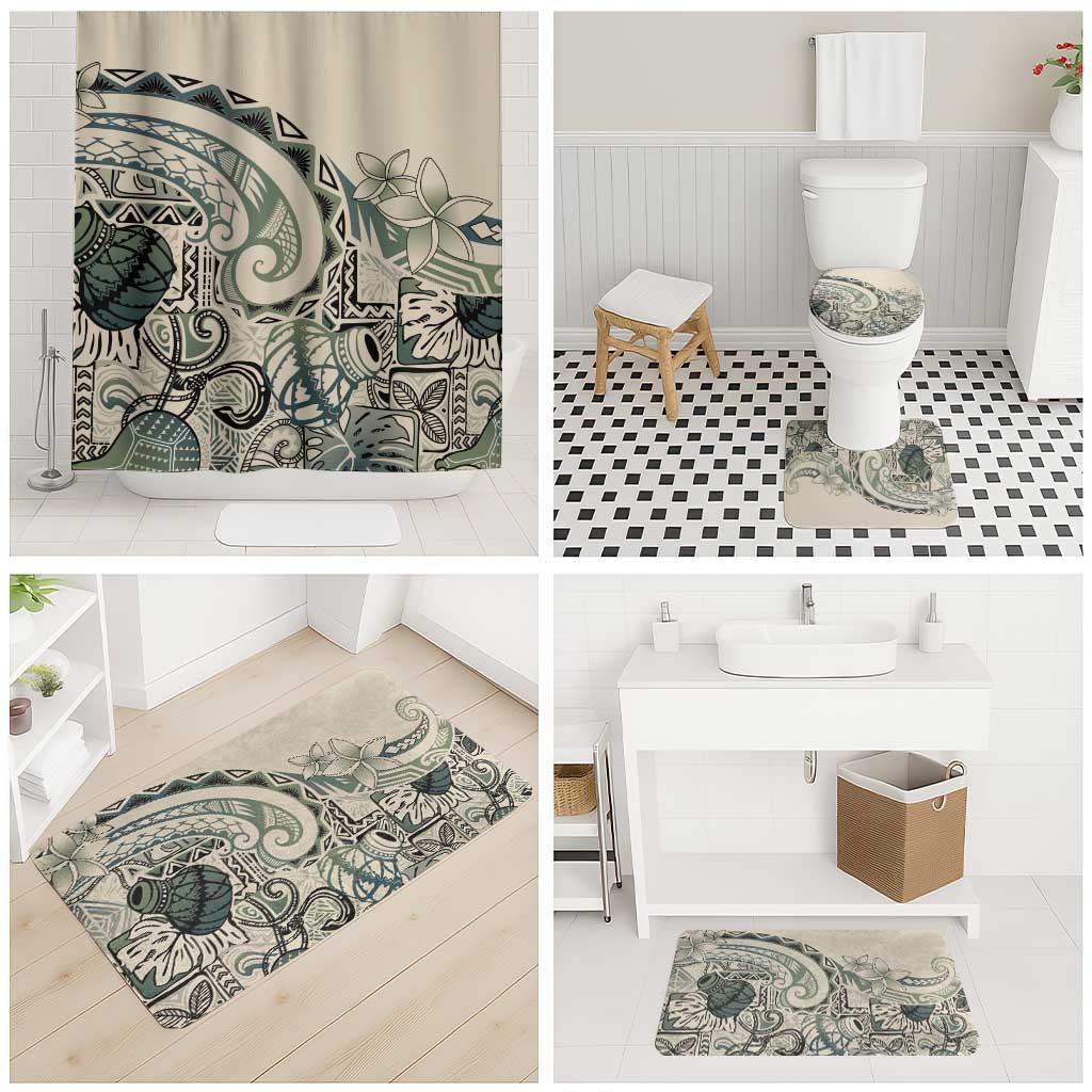 Aloha Hawaii Tapa Bathroom Set Summer Green Hawaiian Ipu LT7 - Polynesian Pride