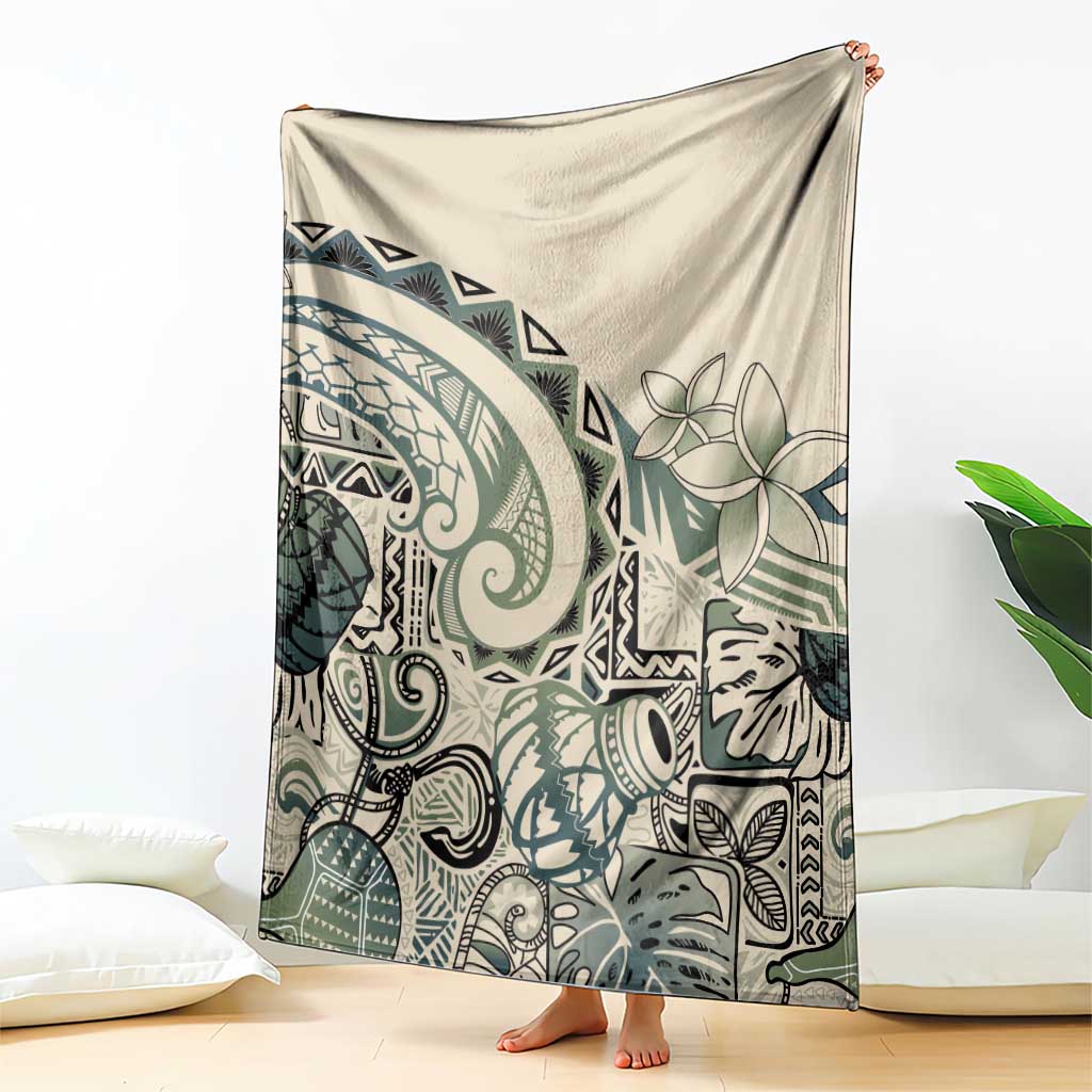 Aloha Hawaii Tapa Blanket Summer Green Hawaiian Ipu LT7 - Polynesian Pride
