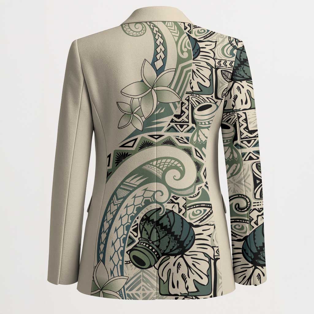 Aloha Hawaii Tapa Blazer Summer Green Hawaiian Ipu LT7 - Polynesian Pride