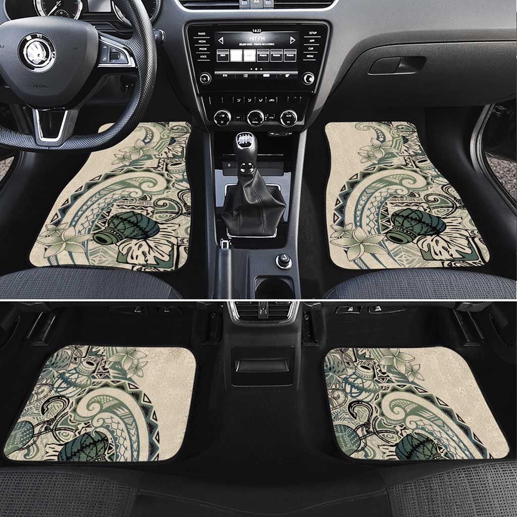 Aloha Hawaii Tapa Car Mats Summer Green Hawaiian Ipu LT7 Set 4pcs Emerald - Polynesian Pride