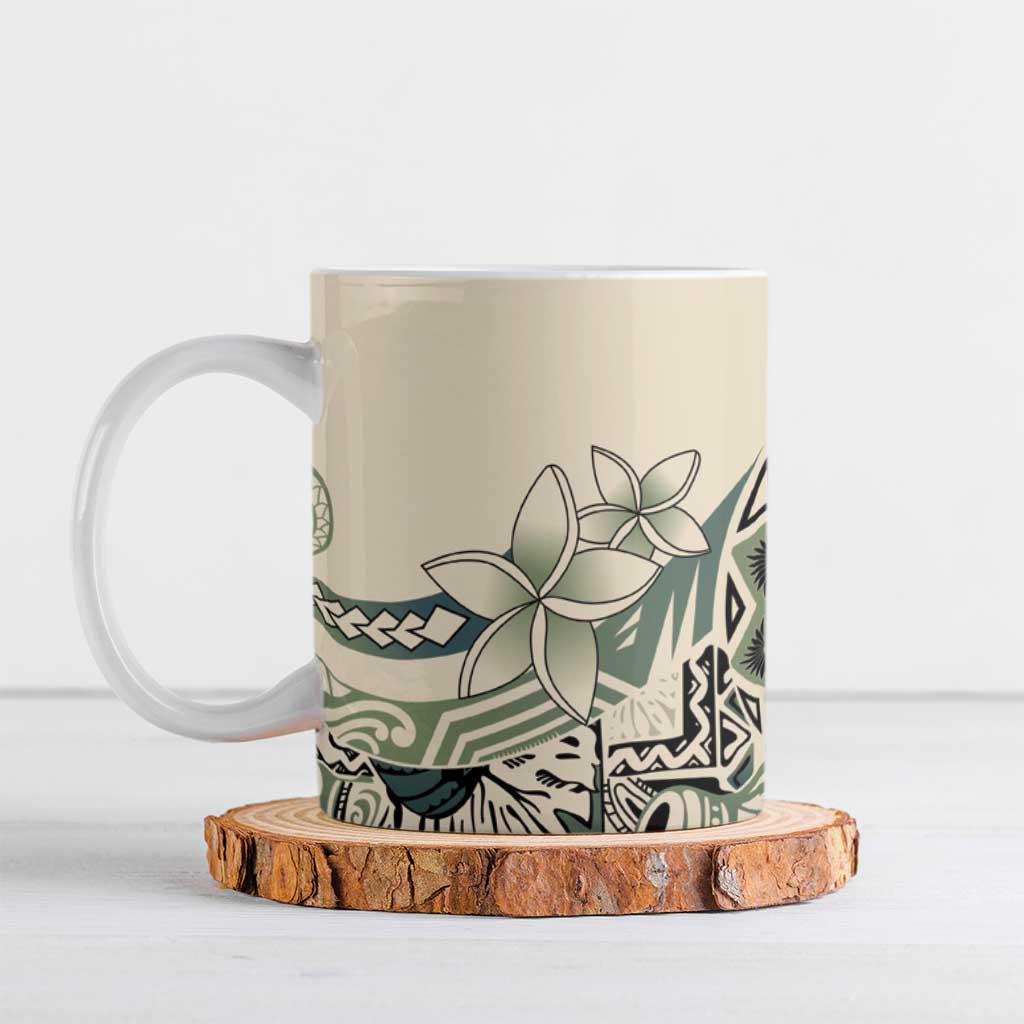 Aloha Hawaii Tapa Ceramic Mug Summer Green Hawaiian Ipu LT7 Emerald - Polynesian Pride
