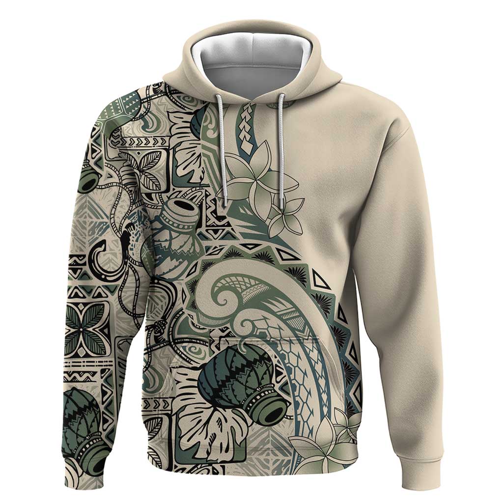 Aloha Hawaii Tapa Hoodie Summer Green Hawaiian Ipu LT7 Pullover Hoodie Emerald - Polynesian Pride