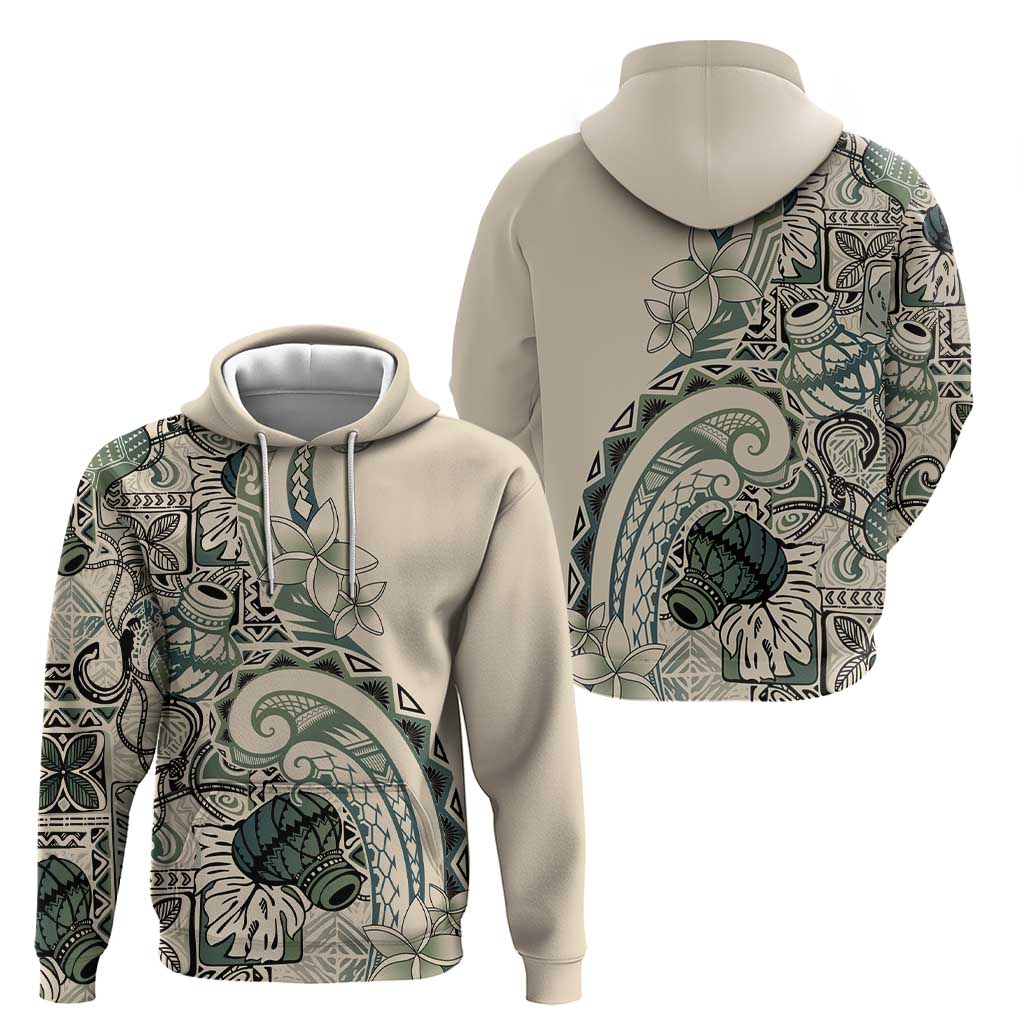 Aloha Hawaii Tapa Hoodie Summer Green Hawaiian Ipu LT7 - Polynesian Pride