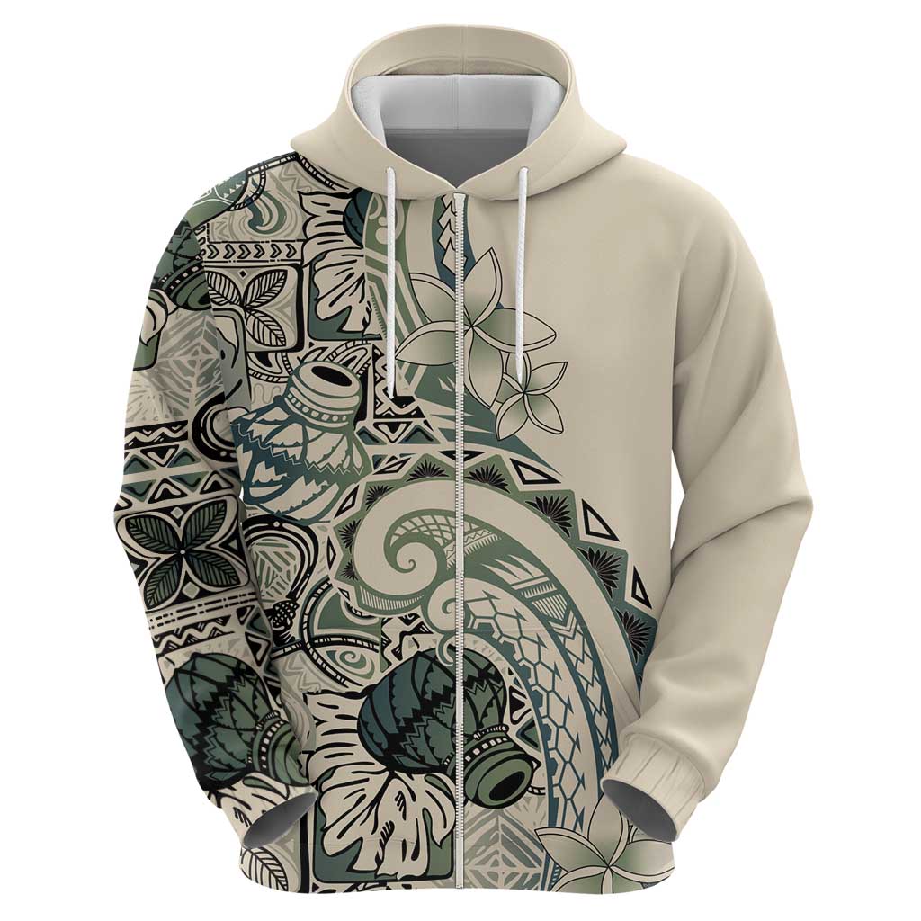 Aloha Hawaii Tapa Hoodie Summer Green Hawaiian Ipu LT7 - Polynesian Pride