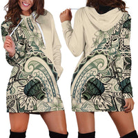 Aloha Hawaii Tapa Hoodie Dress Summer Green Hawaiian Ipu LT7 - Polynesian Pride