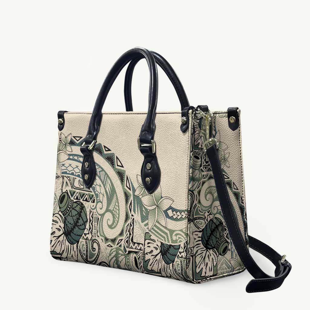 Aloha Hawaii Tapa Leather Bag Summer Green Hawaiian Ipu LT7 Emerald - Polynesian Pride
