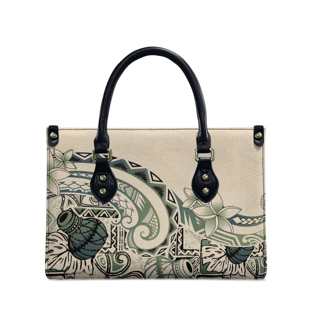 Aloha Hawaii Tapa Leather Bag Summer Green Hawaiian Ipu LT7 - Polynesian Pride