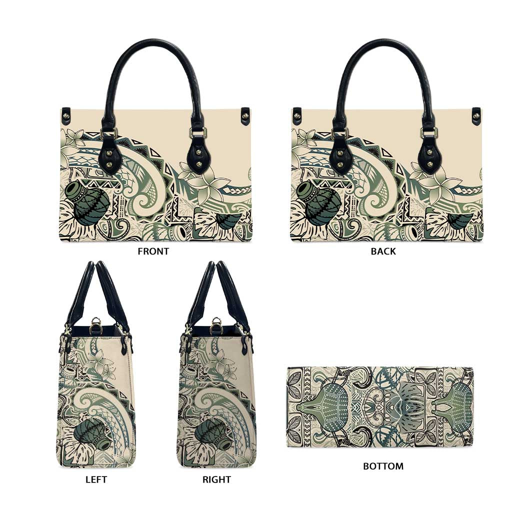 Aloha Hawaii Tapa Leather Bag Summer Green Hawaiian Ipu LT7 - Polynesian Pride