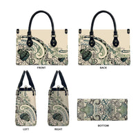 Aloha Hawaii Tapa Leather Bag Summer Green Hawaiian Ipu LT7 - Polynesian Pride