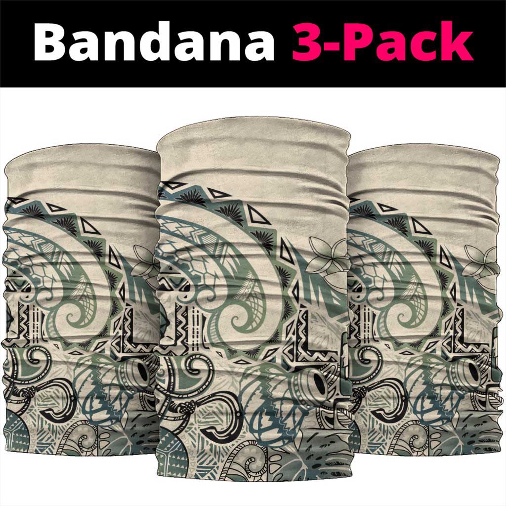 Aloha Hawaii Tapa Neck Gaiter Summer Green Hawaiian Ipu LT7 package One Size: 25*50cm Emerald - Polynesian Pride