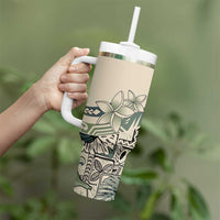 Aloha Hawaii Tapa Tumbler With Handle Summer Green Hawaiian Ipu LT7 - Polynesian Pride